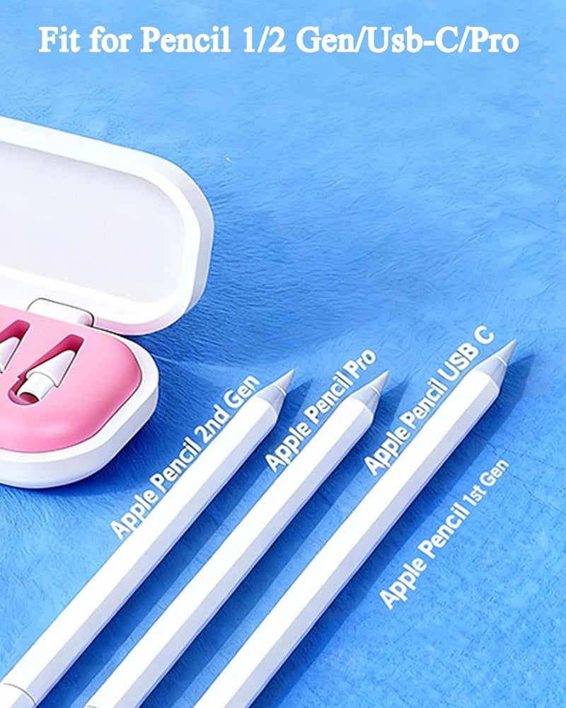 Wilbeva 6 Pack Replacement Pencil Tips with Case for Apple iPad 2nd / 1st Generation - Precise Control iPencil Nibs Compatible with iPad for Pencil USB C/ 2nd/ 1st Gen Apple Pen (Pink Case-6 Pack) - Image 4